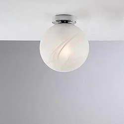 Plafoniera Contemporanea Olaf Metallo Cromo 1 Luce E27