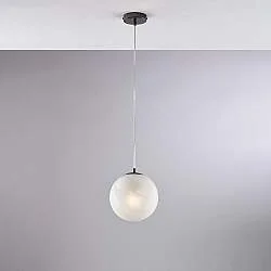 Sospensione Contemporanea Olaf Metallo Cromo Nero 1 Luce E27
