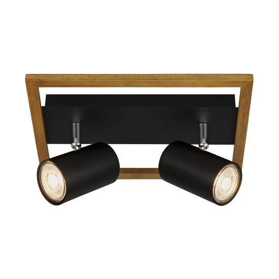 Spot Contemporaneo Frey Metallo Nero 2 Luci Gu10 2138025