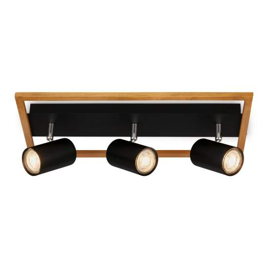 Spot Contemporaneo Frey Metallo Nero 3 Luci Gu10 2138035