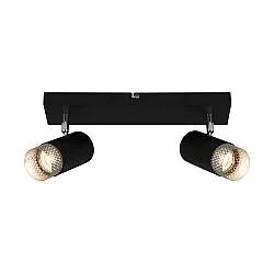 Spot Vintage Plek Metallo Cromo Opaco 2 Luci Gu10