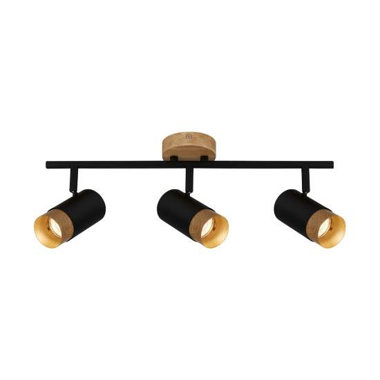 Spot Vintage Plek Metallo Nero 3 Luci Gu10 2144035