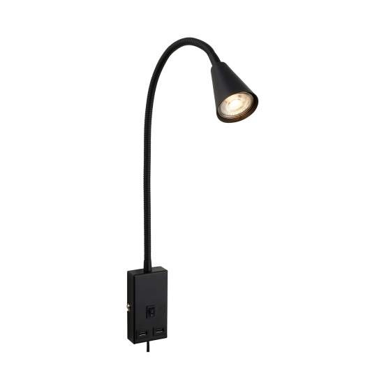 Applique Nordico Justra Metallo Nero 1 Luce Gu10 2175015