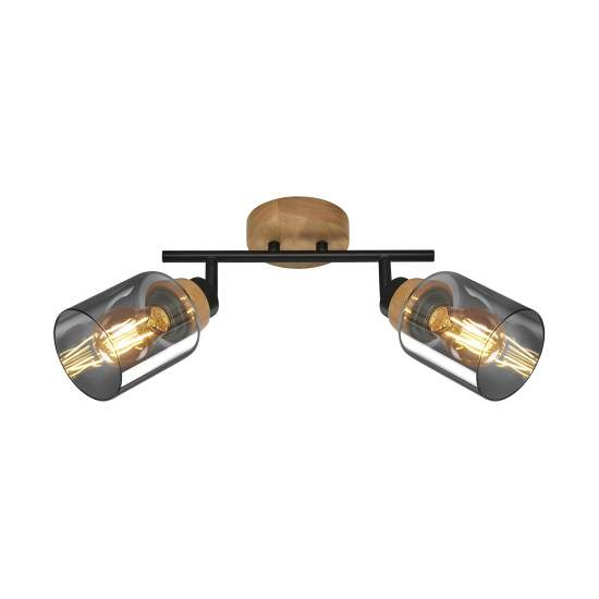 Spot Hema Metallo Effetto Legno 2 Luci E27 2485025