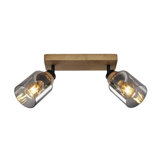 Spot Contemporaneo Royk Metallo Nero 2 Luci E27 2486025