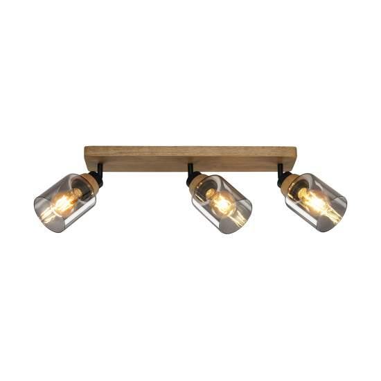 Spot Contemporaneo Royk Metallo Nero 3 Luci E27 2486035