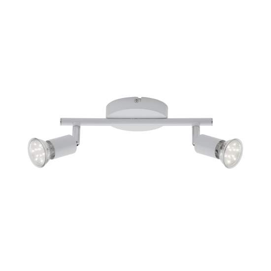 Spot Moderno Simple Metallo Bianco 2 Luci Gu10 3000K 2767026