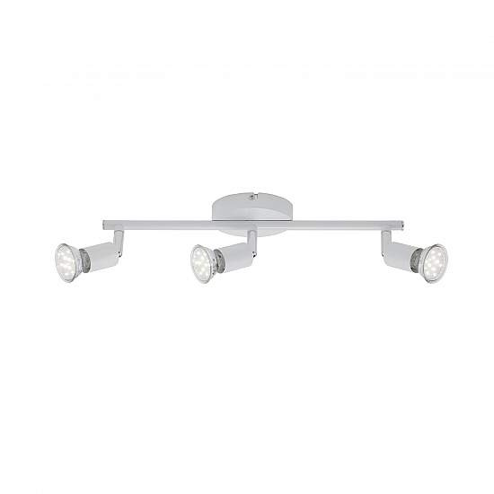 Spot Moderno Simple Metallo Bianco 3 Luci Gu10 3000K 2767036