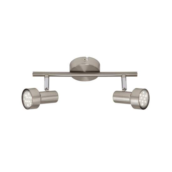Spot Moderno Sub Metallo Nichel Satinato 2 Luci Gu10 2843022