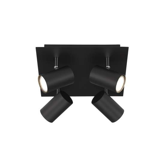 Spot Moderno Run Metallo Nero 4 Luci Gu10 2857045