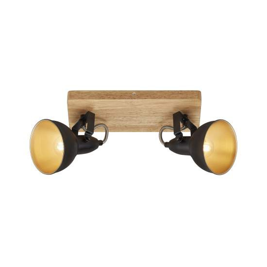 Spot Vintage Barnim Metallo Nero 2 Luci E14 2901025