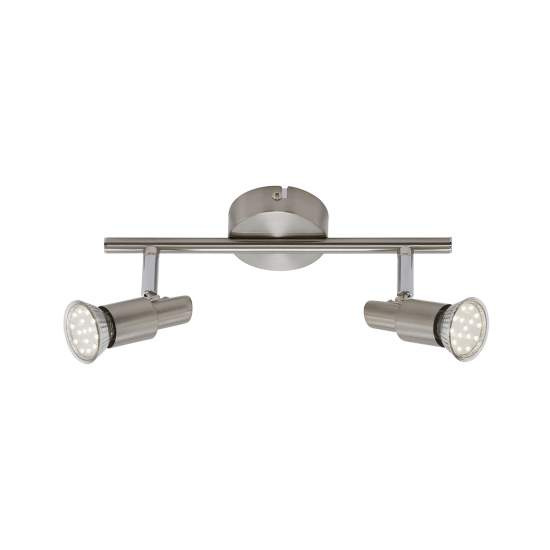 Spot Contemporaneo One Metallo Nichel Satinato 2 Luci Gu10 3000K 2907022