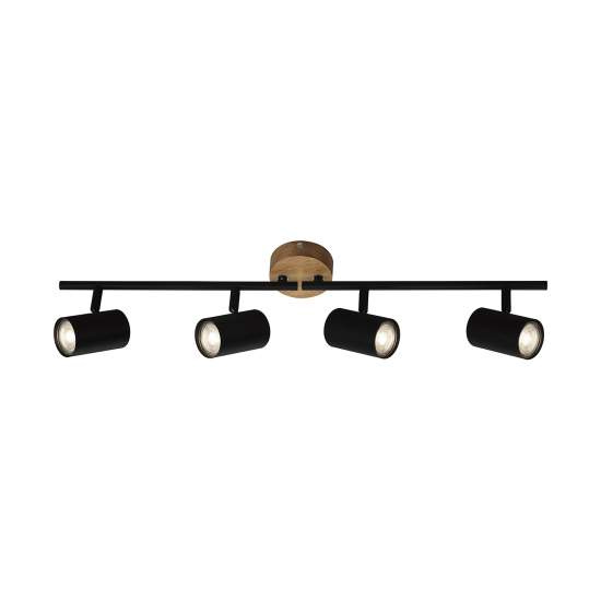 Spot Vintage Muritz Metallo Nero 4 Luci Gu10 2920045
