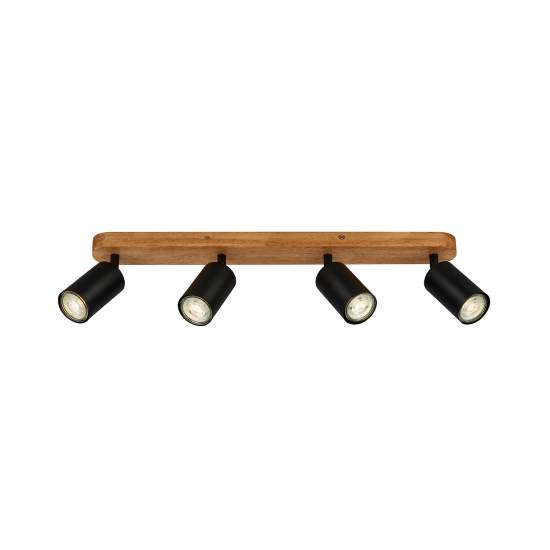 Spot Vintage Kullig Metallo Nero 4 Luci Gu10 2922045