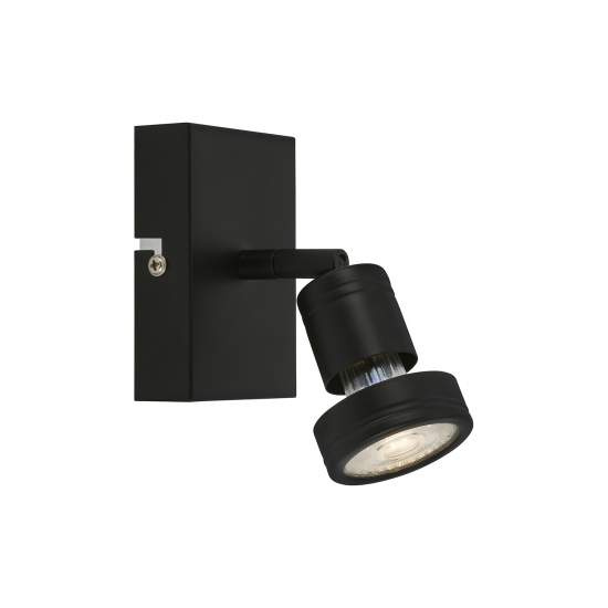 Spot Nordico Rugi Metallo Nero 1 Luce Gu10 3000K 2926015