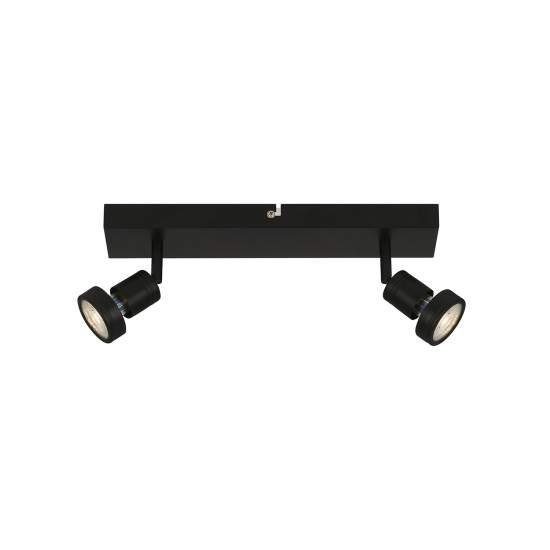 Spot Nordico Rugi Metallo Nero 2 Luci Gu10 3000K 2926025