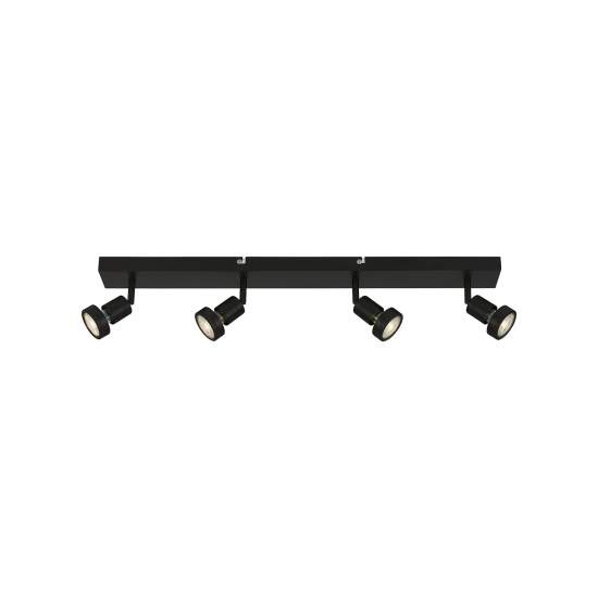 Spot Nordico Rugi Metallo Nero 64Cm 3 Luci Gu10 3000K 2926045