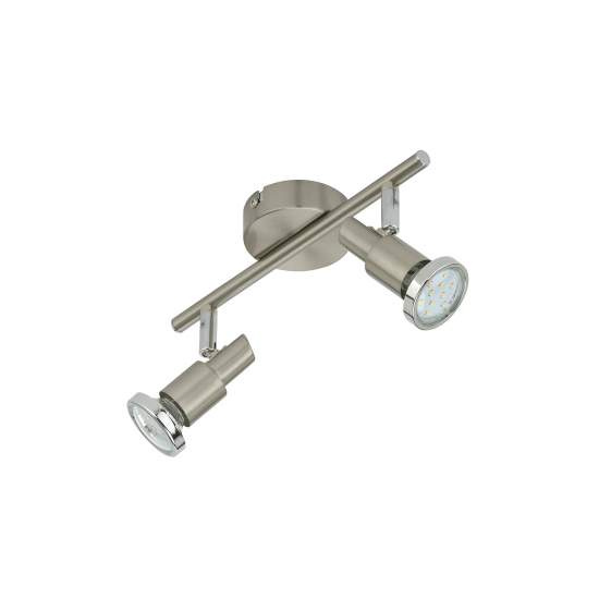 Spot Nordico Cool Metallo Nichel Satinato 2 Luci Gu10 2991022B