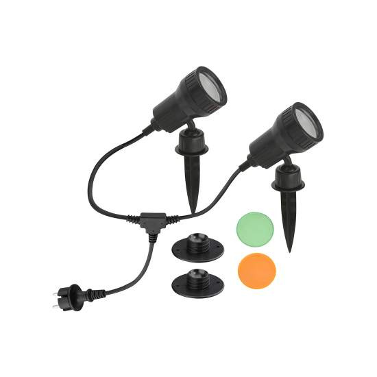 Paletto Esterno Moderno Terra Plastica Nero 2 Luci Gu10 3077025