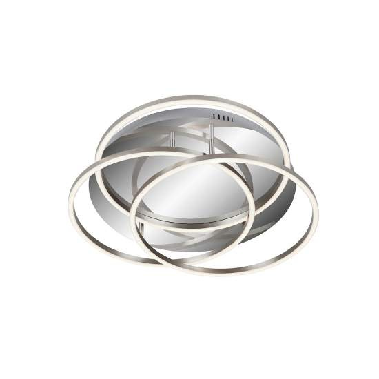 Plafoniera Moderna Frames Metallo Cromo Nichel Satinato Led 49,5W 3000K 3248018