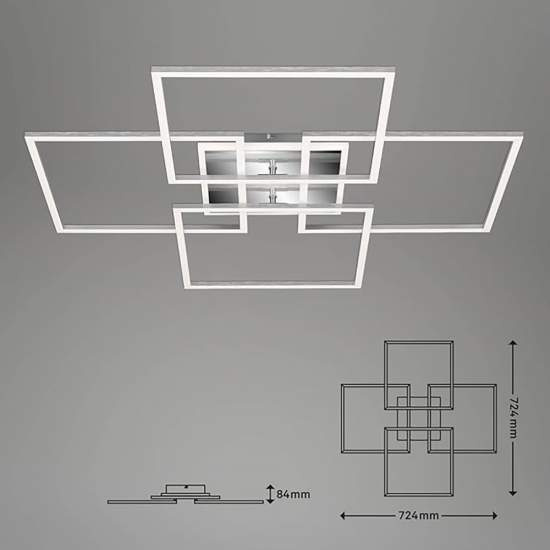 Applique Moderna Frame Brilo Smart Metallo Argento Led Integrato 50W 3515019