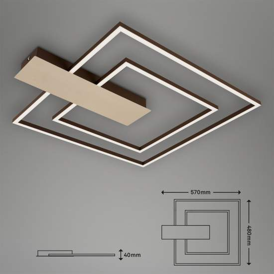 Plafoniera Moderna Nico Duo Metallo Plastica Oro Led 30W 3000K 3545017