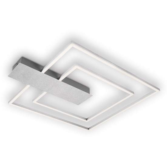 Plafoniera Moderna Nico Duo Metallo Plastica Argento Led 30W 3000K 3545018