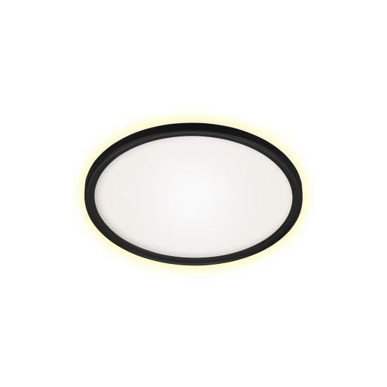 Plafoniera Moderna Slim Drip Plastica Nero Led Integrato 22W 4000K 3643415