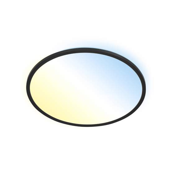 Plafoniera Moderna Slim Plastica Nero Led Integrato 31W Da 2700 A 6500K 3728015