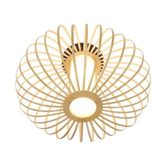 Plafoniera Nordico Bambo Metallo Nero 1 Luce E27 3759011