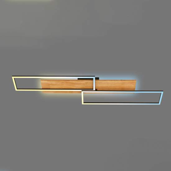Applique Contemporanea Cornice Metallo Nero Led Integrato 44W Da 2700 A 5000K 3809014