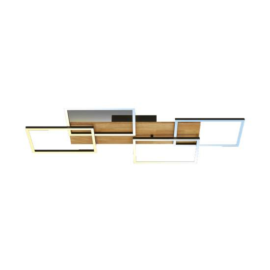Applique Contemporanea Cornice Metallo Nero Led Integrato 50W Da 2700 A 5000K 3810014