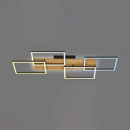 Applique Contemporanea Cornice Metallo Nero Led Integrato 50W Da 2700 A 5000K 3810014