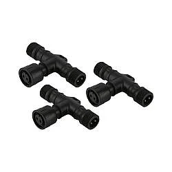 Set 3 Connettori A T Zubehor Plastica Nero
