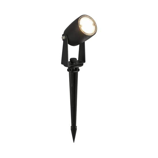 Faretto Con Picchetto Esterno Moderno Iris Plastica Nero Led 6W 3000K Ip65 3927035
