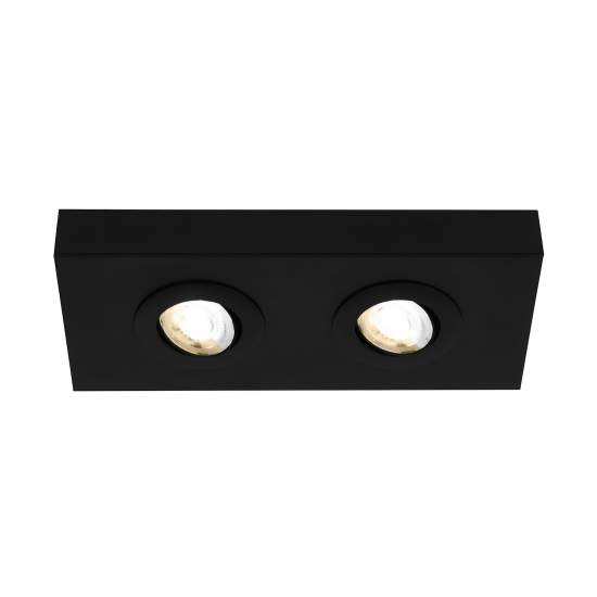 Plafoniera Moderna Hoka Metallo Nero 2 Led Integrato 4W Da 2700 A 4000K 3996025