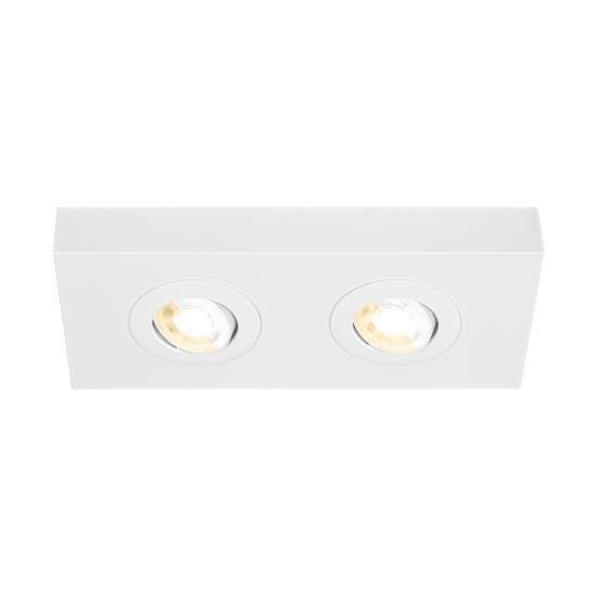 Plafoniera Moderna Hoka Metallo Bianco 2 Led Integrato 4W Da 2700 A 4000K 3996026
