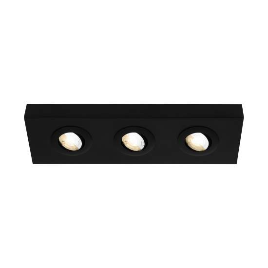 Plafoniera Moderna Hoka Metallo Nero 3 Led Integrato 4W Da 2700 A 4000K 3996035