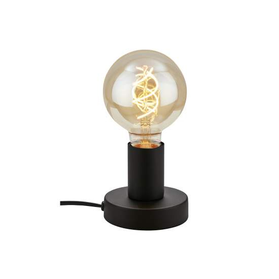 Lampada Da Tavolo Vintage Teepu Metallo Nero 1 Luce E27 7023015