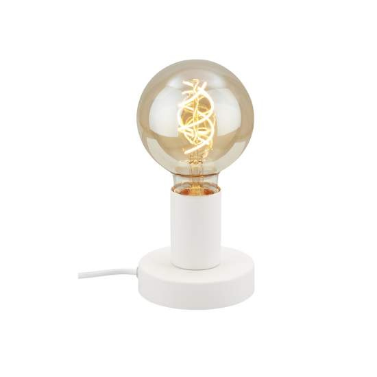 Lampada Da Tavolo Vintage Teepu Metallo Bianco 1 Luce E27 7023016