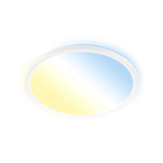 Plafoniera Moderna Slim Plastica Bianco Led Integrato 18W Da 2700 A 6500K 7079016