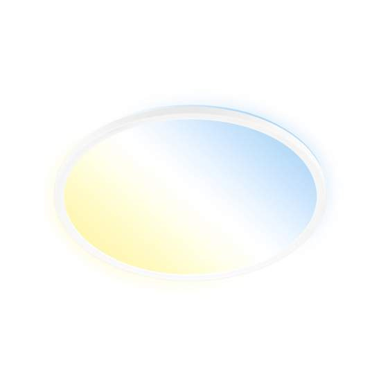 Plafoniera Moderna Slim Plastica Bianco Led Integrato 22W Da 2700 A 6500K 7080016
