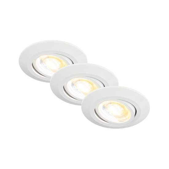 Set 3 Faretti Incasso Klira Plastica Bianco Opaco Led Integrato 4,9W Ip23 7587036