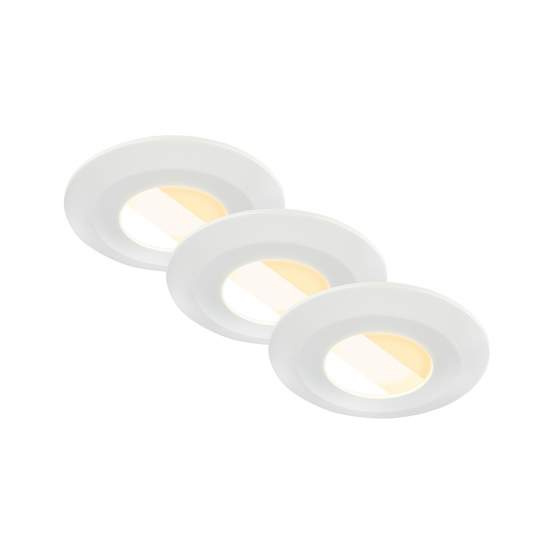 Set 3 Faretti Incasso Klira Plastica Bianco Opaco Led Integrato 4,9W Ip44 7589036