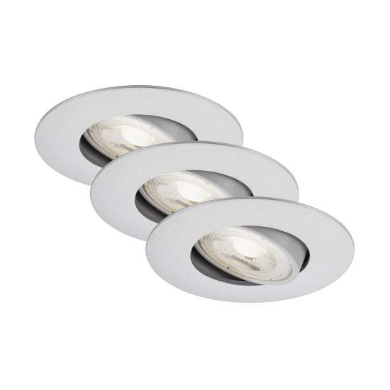Set 3 Faretti Incasso Kulana Jet Plastica Cromo Opaco Led 4,9W 3000K 7602034