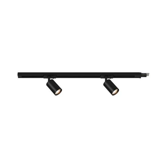Sistema Binario Rail Metallo Nero Opaco 2 Luci Gu10 8001025