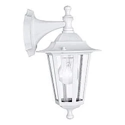 Applique Esterno Classica Laterna 5 Alluminio Bianco Vetro 1 Luce E27