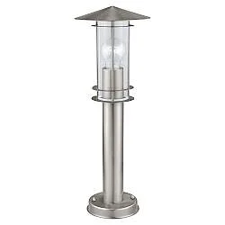 Paletto Basso Esterno Contemporaneo Lisio Acciaio Argento Vetro Bianco 1 Luce E27