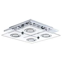 Plafoniera Moderna Cabo Acciaio Cromo 4 Luci Gu10 2,8W