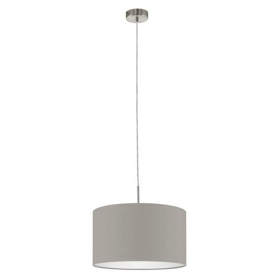 Lampadario A Sospensione Minimal Pasteri Acciaio Nichel Tortora 1 Luce E27 31572